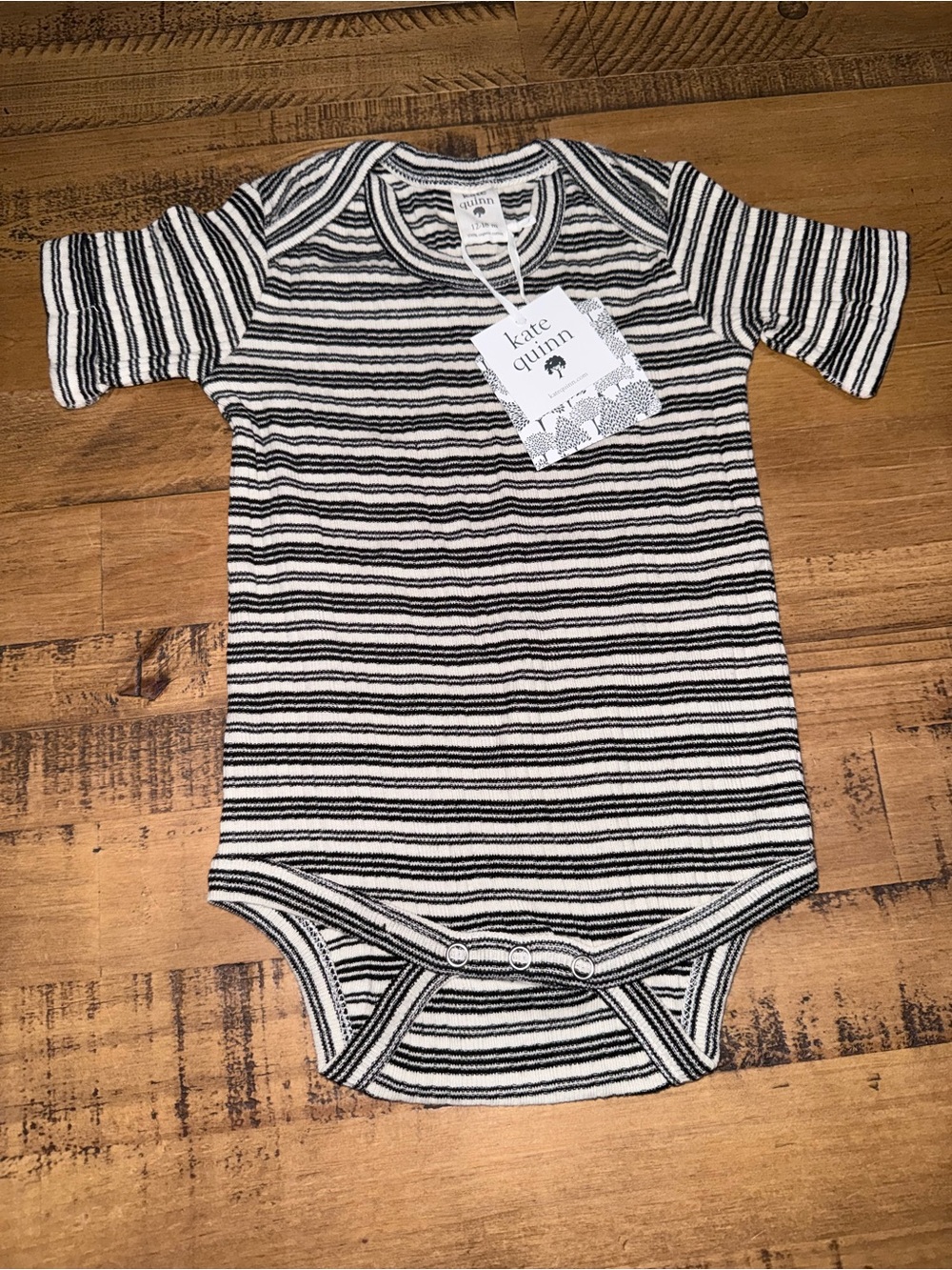 kate quinn Kids Black & White Striped One-Piece 12-18months